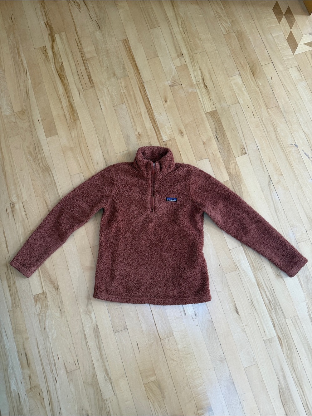 Patagonia Women's Rust-Colored Sherpa Cowl Pullover